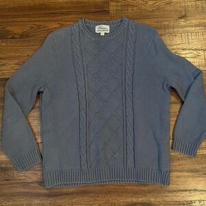 Classic Blue Cable Knit Sweater